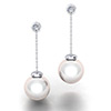 Offord & Sons | 18ct Diamond and Pearl drop earrings
