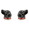 Offord & Sons Saturno silver enamelled Black Labrador Dog Cufflinks GM193