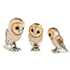 Offord & Sons | Saturno Silver Enamelled Barn Owls