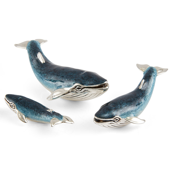 Offord & Sons | Saturno silver enamel Blue Whale