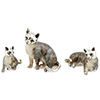 Offord & Sons | Saturno Silver enamelled cats / kittens