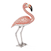 Offord & Sons | Saturno Silver Enamelled Large Flamingo Bird