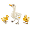Offord & Sons | Saturno Silver Enamelled Goose with Goslings