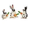 Offord & Sons | Saturno Silver Enamelled Bunny Rabbits with carrots