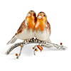 Offord & Sons | Saturno Enamelled pair o Robins on a branch