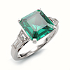 Bespoke Platinum Emerald Diamond Five Stone Ring