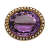 Offord & Sons | pre-owned antique amethyst and seed pearl brooch