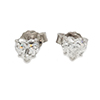 Offord & Sons | Pre-owned Platinum Heart Cut Diamond Stud Earrings